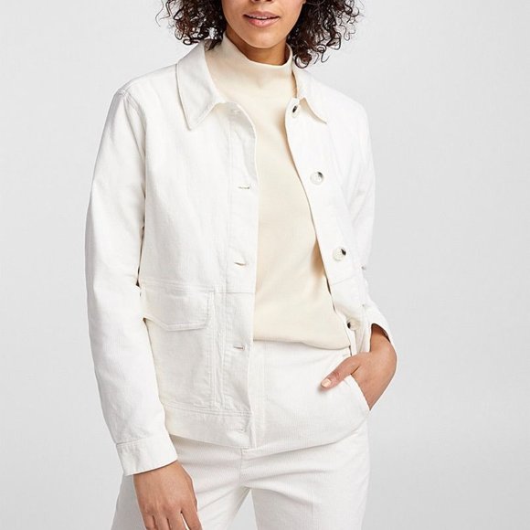 Simons Jackets & Blazers - Simons Off-White Corduroy Chore Jacket Shacket